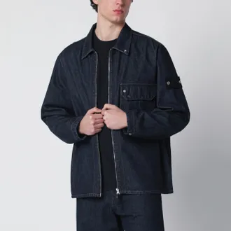Stone Island Indigo blue denim shirt jacket