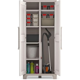 Keter Armario Para Exterior Gulliver Escobero Multiusos Baldas Ajustables Resina Resistente Uv Y Lluvia (ipx3) T&uuml;v Cerradura 80x44x182 Wxdxh