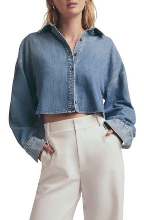 Favorite Daughter The Ex-Boyfriend Denim Crop Shirt in Goa at Nordstrom, Size X-Small