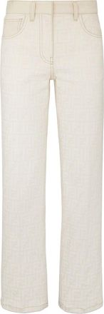 Fendi Ff Off White Denim Trouser-Donna