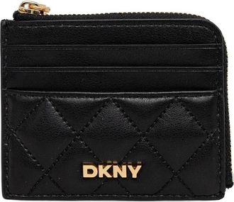DKNY logo-lettering quilted wallet - women - Leather/Polyester - One Size - Black