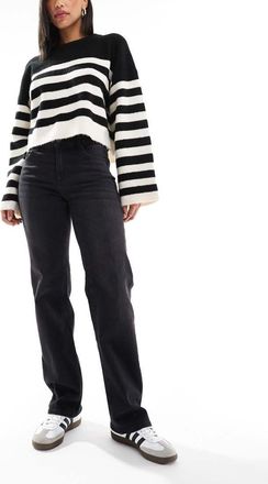 Only Blush straight leg jeans in washed black