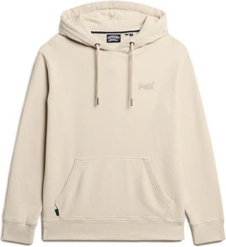 Superdry Lichte Beige Katoenen Essential Hoodie Mannen - Heren - Hoodies - Beige - L - Katoen - Hoodies & sweatvesten
