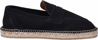 Eleventy Suede Moccasin with Rope Heel - Blue