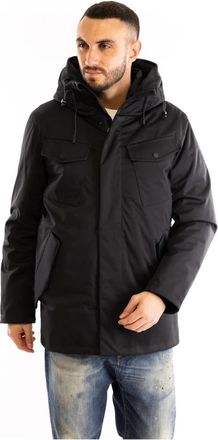 People of Shibuya Piumino lungo - Heren - Parka Jassen - Zwart - M - Polyester - Jassen