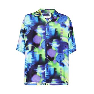 AMBUSH Abstract-Pattern Buttoned Shirt - Heren - Korte mouwen Overhemden - Veelkleurig - M - Katoen - Overhemden