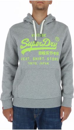 Superdry Print Sweatshirt with Long Sleeves and Front Pockets
