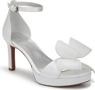 Naturalizer Always Bow Ankle Strap Platform Sandal in Pearl White Satin at Nordstrom Rack, Size 5.5