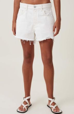 Cotton On Womens Original Denim Short in Vintage White Rip at Nordstrom, Size 10