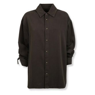 Darkpark Shirts, female, Brown, XS, Keanu Tencel Denim Rouche Shirt
