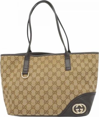 Gucci Brown Canvas Tote Bag (Pre-Owned)