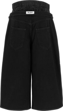 The Attico Womens Black Cotton Cropped Jeans Clothing