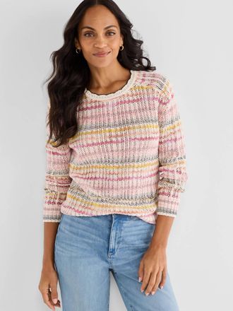 Nic+Zoe Monroe Melange Mix Sweater In Pink Multi