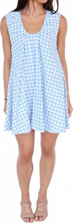 Olivaceous The June Gingham Mini Dress In Light Blue