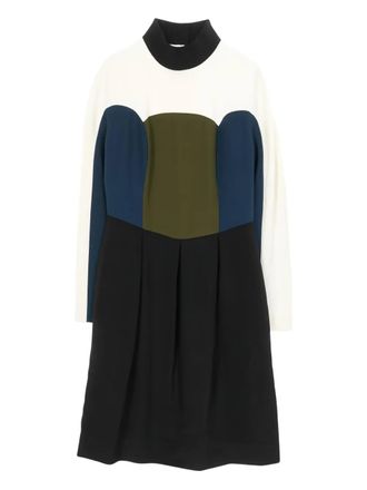 Fendi multicolour colour-block one piece - women - Silk/Rayon - 40 - Black
