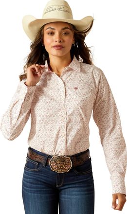 Ariat Womens Kirby Stretch Western Shirt Long Sleeve in Union Star Cotton, Size X-Small, by Ariat