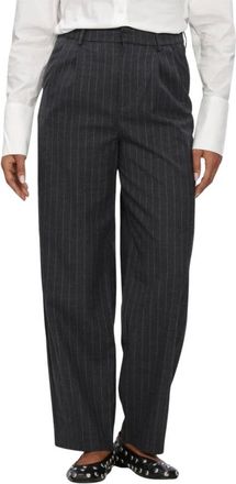 ALIX The Label Alix The Label - Woven Big Stripe Pants - Dames - Broeken - Grijs - Maat: XL Poliester