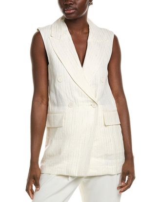 PESERICO Linen-Blend Vest