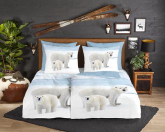 Good Morning Wendebettwäsche »Care« 2 Stk. tlg. Biber, 135x200, Warm, Weich, Wendeoptik, Reissverschluss, Winter, Blau