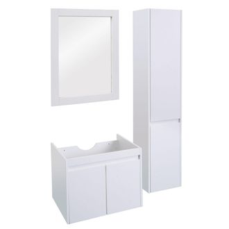 Hhg Hhg - Nunca Usado] Conjunto De Cuarto De Ba&ntilde;o 632, Lavabo Espejo De Pared Mueble De Ba&ntilde;o, Mvg Revestido De Melamina, Blanco