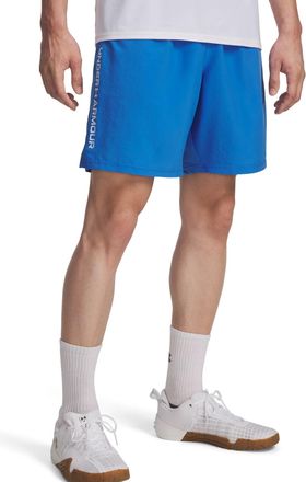 Under Armour Shorts UNDER ARMOUR UA TECH WOVEN WORDMARK SHORT, Herren, Gr. XXL, N-Gr, weiss (blau atlantis,, wei&szlig;), Stoff, Obermaterial: 100% Polyester, Hosen Shor
