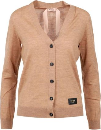 N&deg;21 Hazel Cardigan - Dames - Vesten - Bruin - L - Katoen - Truien & Vesten