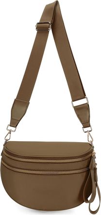 Generic Checkered Crossbody Bag for Women, 2026 Checkered Bum Bag with Spacious and Adjustable Shoulder Straps for Daily Commuting/Travel (Brown, Solid color)