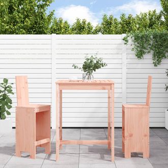 vidaXL Mesa Y Sillas De Jard&iacute;n 3 Pzas Madera Maciza Douglas Vidaxl
