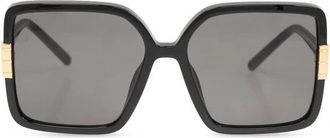 Tory Burch Eleanor Oversized Vierkante Zonnebril - Dames - Zonnebrillen - Zwart - 57 MM - Accessoires