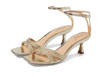 Badgley Mischka Hayzel Womens Sandals Gold Fabric : 6 M, Leather