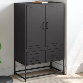 Berkfield Home Highboard Black 68x39x111.5 cm Steel