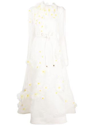 Zimmermann Matchmaker Daisy midi dress - women - Linen/Flax/Cotton/Silk - 1 - White