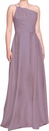 Marchesa Barletta One-Shoulder Maxi Gown In Lavender