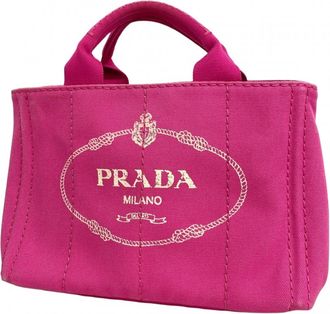 Prada Pink Canvas Tote Bag (Pre-Owned)