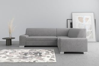 Domo Collection Ecksofa »Anzio in kubischer Formensprache, flache Armlehnen, L-Form« Wahlweise mit Bettfunktion und Federkern für hohen Sitzkomfort
