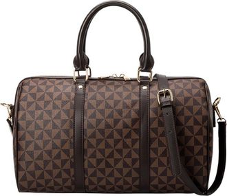 Generic Compatible For Large Capacity Travel Tote Bags Minimalist Carry-on Business Duffel Bag Shoulder Crossbody Weekender Cabin(Coffee)