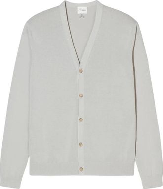 Closed Cardigan met lange mouwen- knoopsluiting en logo borduursel - Heren - Vesten - Grijs - L - Katoen - Truien & Vesten
