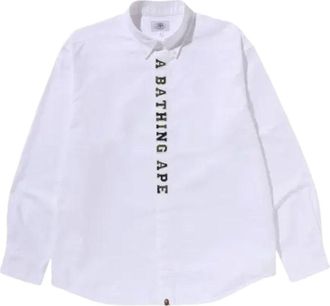 A Bathing Ape 1st Camo Applique Oxford Long-Sleeve Shirt White 1M30-131-309-WHITE