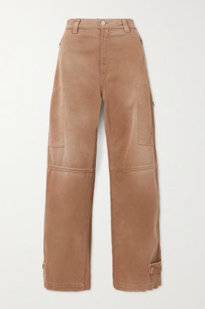 Fortela Jeans Cargo A Gamba Larga E Vita Alta Junia - Marrone