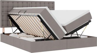 vidaXL Letto Con Contenitore Led E Materasso Tortora 180 X 200 Cm Vidaxl