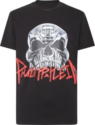 Philipp Plein T-Shirt Ronde Hals Skull - Heren - T-shirts - Zwart - 3XL - Katoen - Tops