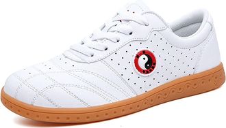 Generic Unisex Taekwondo Shoes Lightweight Boxing Kung Fu Tai Chi Sport Gym for Children Adults(White,6.5 UK)