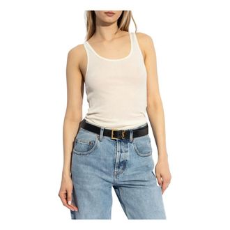 Saint Laurent Mujer, Camisetas, Beige, Talla: M