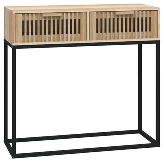vidaXL Mesa Consola Hierro Y Madera Contrachapada 80x30x75 Cm Vidaxl
