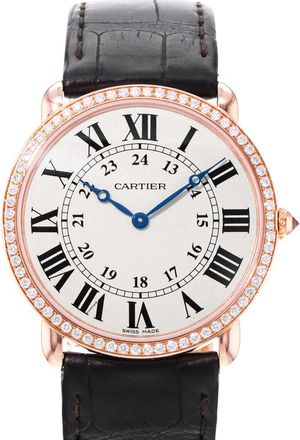 Cartier Pre-owned Cartier Ronde Louis 36Mm Hand Wind Diamond Silver Dial Mens Watch WR000651