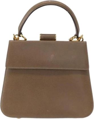 Ferragamo Pre-owned Handbags, female, Beige, Size: ONE SIZE Pre-owned Leather Handbag