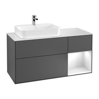Villeroy & Boch Villeroy&boch - Finion, Muebles De Ba&ntilde;o, 1200 X 603 X 501 Mm, Angular, Con Estanter&iacute;a (iluminada), Modelo Suspendido, En Madera, Lavabo A La Izquierda