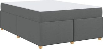 vidaXL Vidaxl - Estructura De Cama Con Colch&oacute;n Gris Oscuro 140 X 200 Cm Tela
