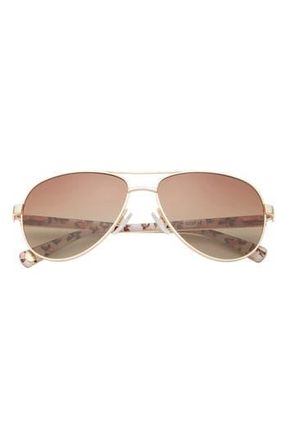 Ted Baker 57mm Polarized Aviator Sunglasses in Brown at Nordstrom Rack