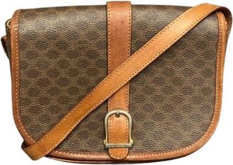 Celine Pre-owned Macadam PVC Leather Shoulder Bag - Dames - Vintage Schoudertas - Bruin - ONE Size - Leer - Vintage